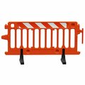 Plasticade 6' Orange Interlocking Parade barrier-High Intensity Prismatic Grade Stripped on Sides 4662004HOIPLR